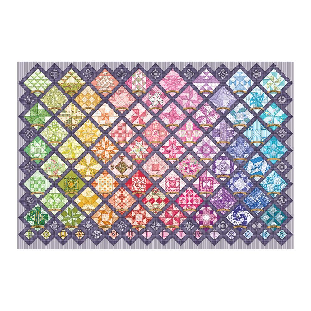 Bild: 625012490108 | Cobble Hill Quilt mit bunten Quadraten 2000 Teile | Spiel | 3849010