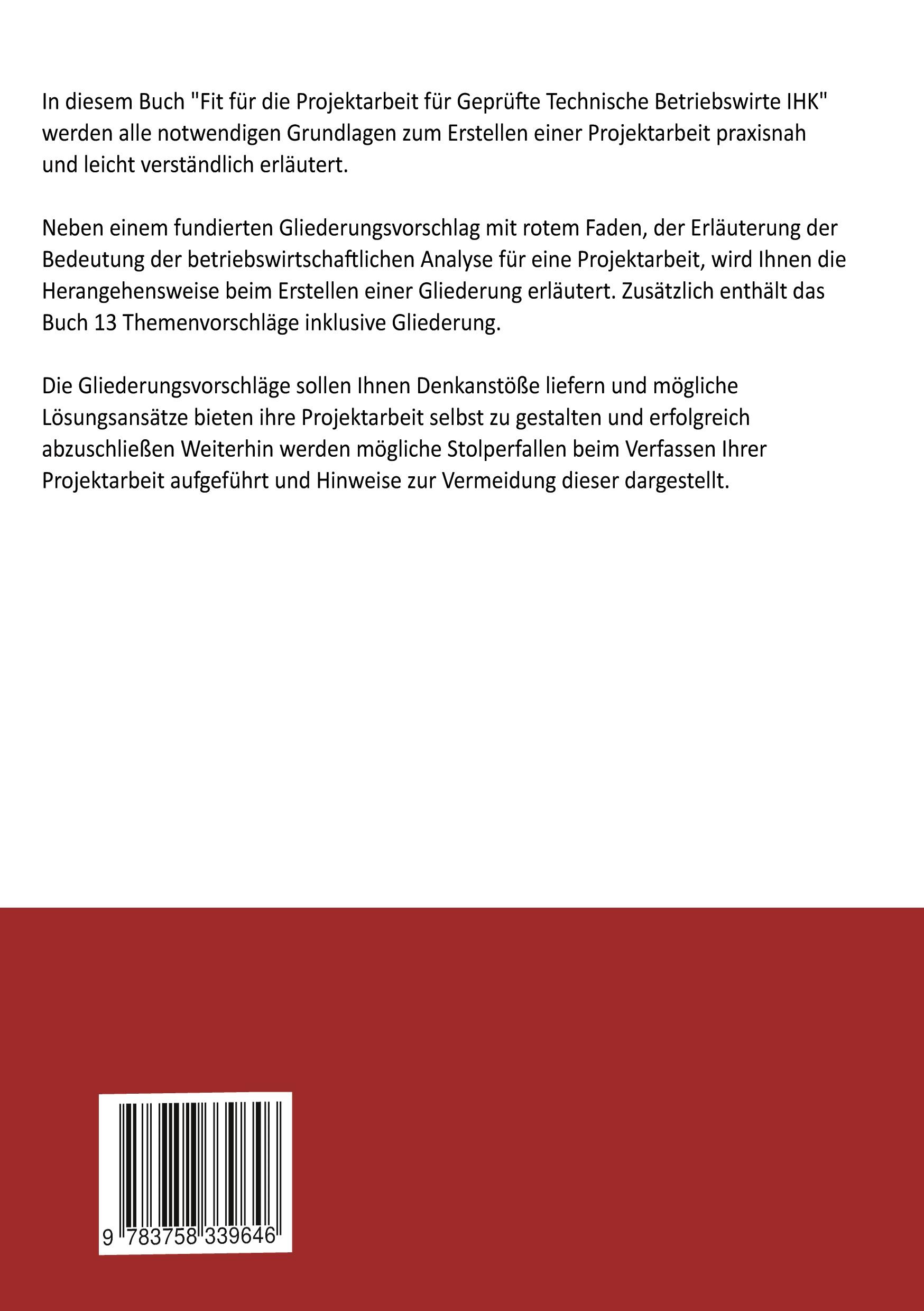 Rückseite: 9783758339646 | Fit für die Projektarbeit | Geprüfte Technische Betriebswirte IHK