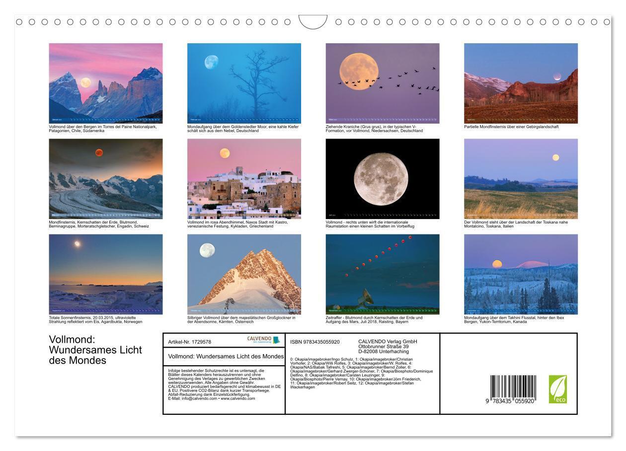 Bild: 9783435055920 | Vollmond: Wundersames Licht des Mondes (Wandkalender 2025 DIN A3...