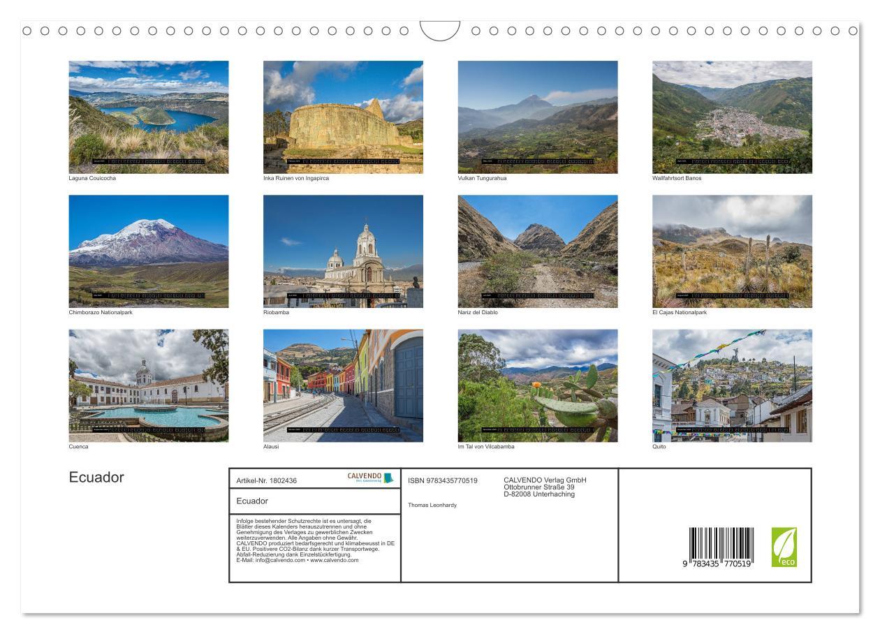 Bild: 9783435770519 | Ecuador (Wandkalender 2025 DIN A3 quer), CALVENDO Monatskalender