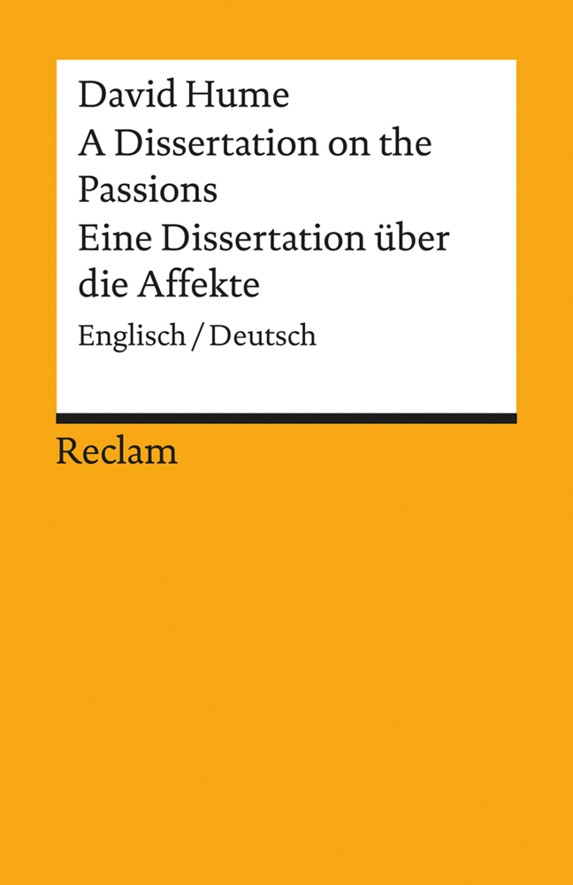 Cover: 9783150190463 | A Dissertation on the Passions / Eine Dissertation über die Affekte