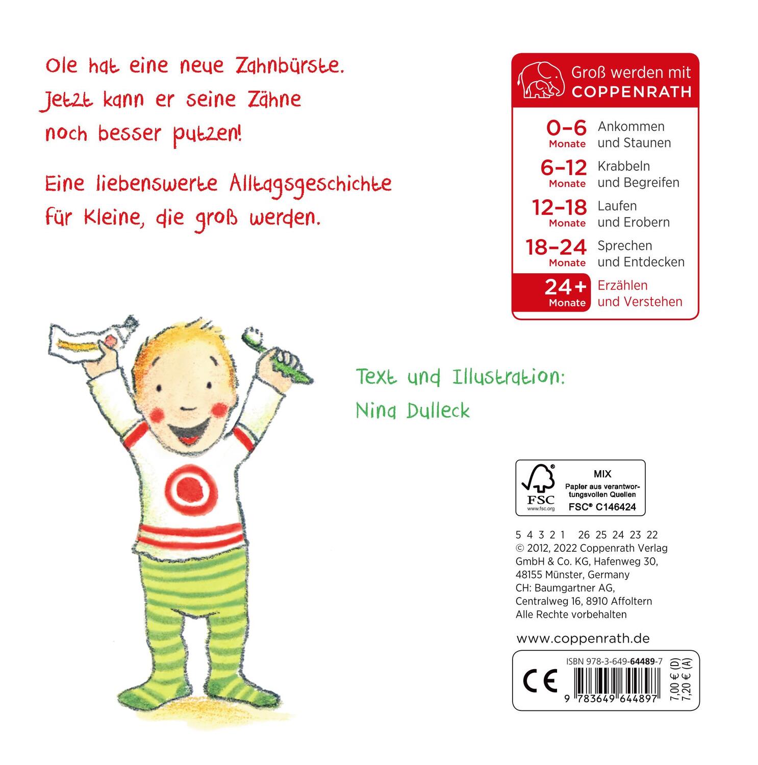 Rückseite: 9783649644897 | Zähneputzen ist kinderleicht | Nina Dulleck | Buch | 14 S. | Deutsch