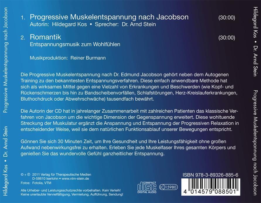 Rückseite: 9783893268856 | Progressive Muskelentspannung nach Jacobson. CD | Arnd Stein (u. a.)