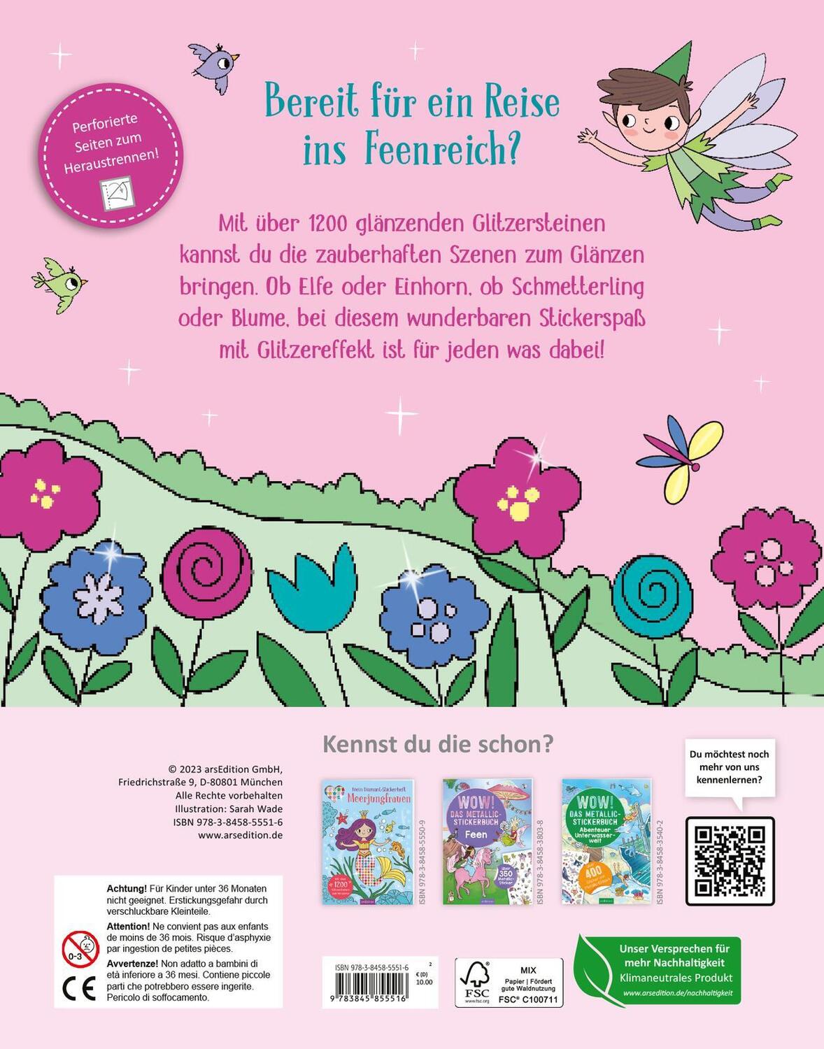 Rückseite: 9783845855516 | Mein Diamant-Stickerheft - Feen | Taschenbuch | 32 S. | Deutsch | 2023