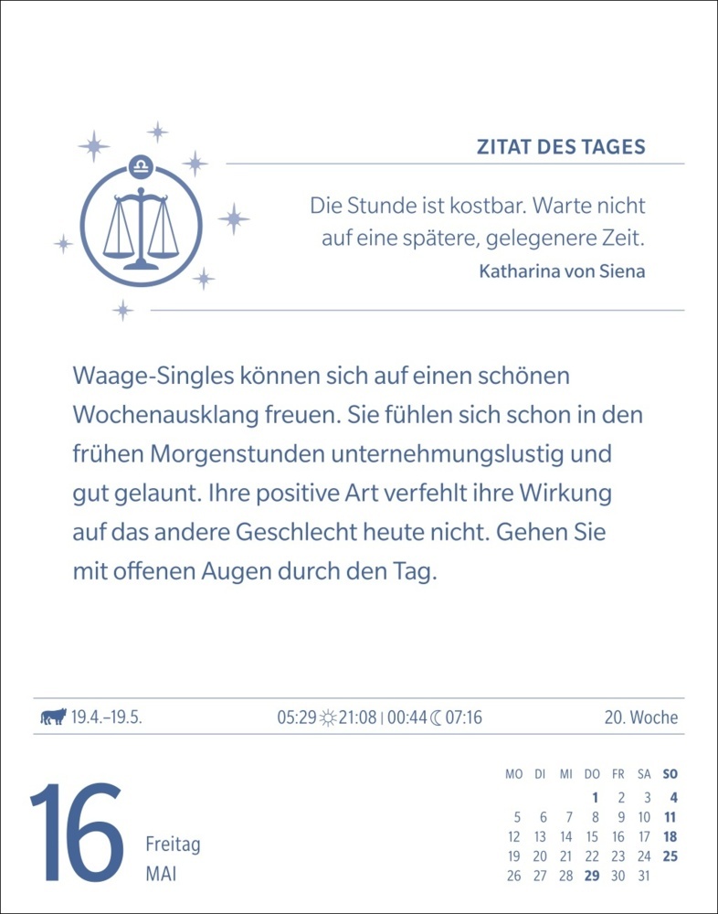 Bild: 9783840033735 | Waage Sternzeichenkalender 2025 - Tagesabreißkalender - Ihr...