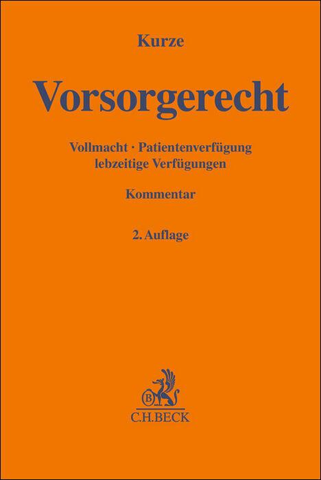 Cover: 9783406788987 | Vorsorgerecht | Vollmacht, Patientenverfügung, lebzeitige Verfügungen