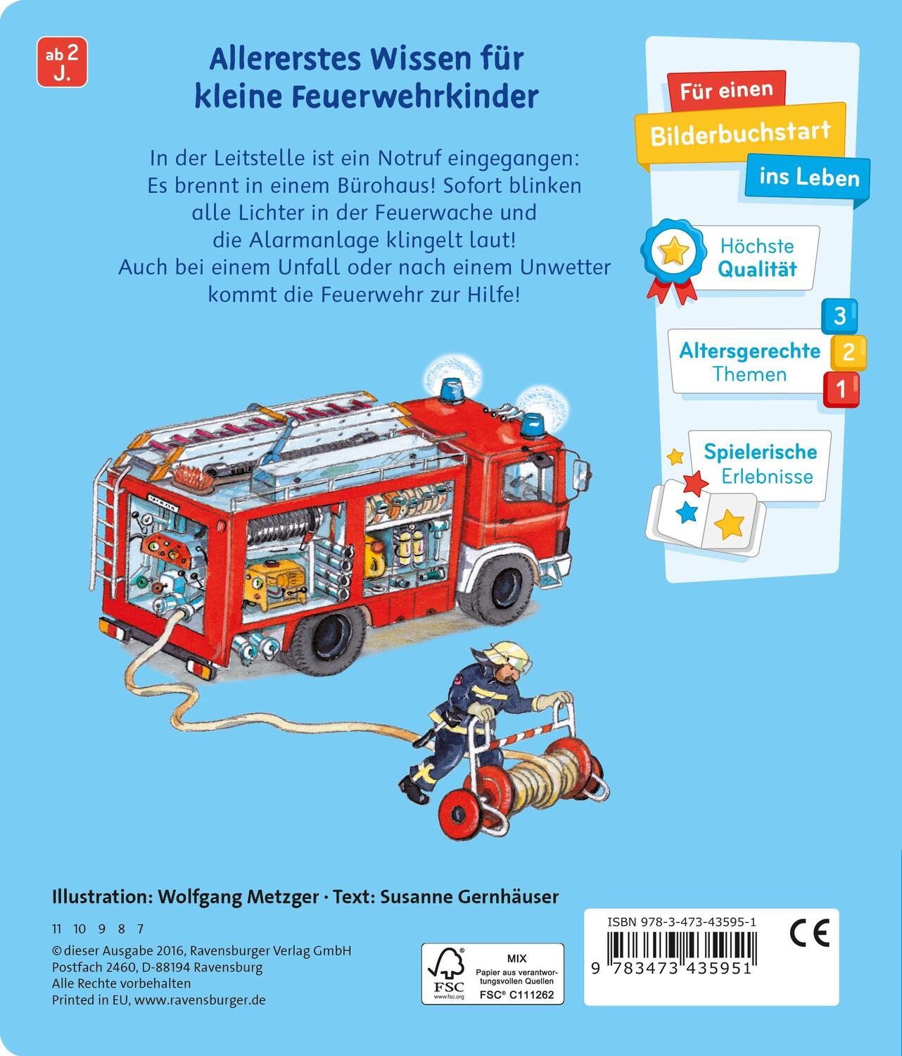 Rückseite: 9783473435951 | Meine Welt der Fahrzeuge: Die Feuerwehr | Susanne Gernhäuser | Buch