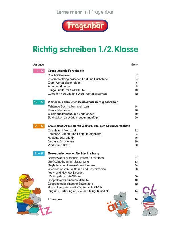 Bild: 9783940811257 | Fragenbär - Richtig schreiben 1./2. Klasse | Broschüre | Deutsch