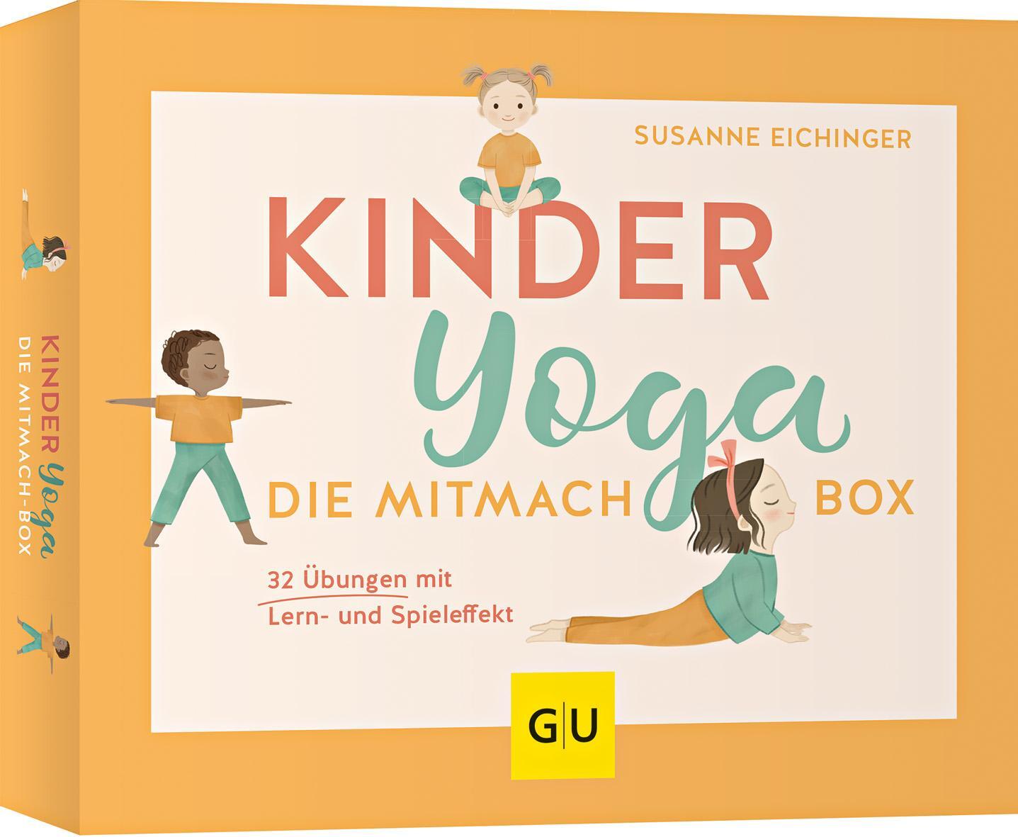 Cover: 9783833880773 | Kinderyoga - Die Mitmach-Box | 32 Übungen mit Lern- und Spieleffekt