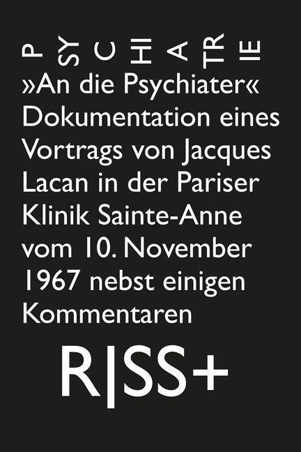 Cover: 9783864852015 | RISS+ 'Psychiatrie' | Lacan | Taschenbuch | 86 S. | Deutsch | 2020