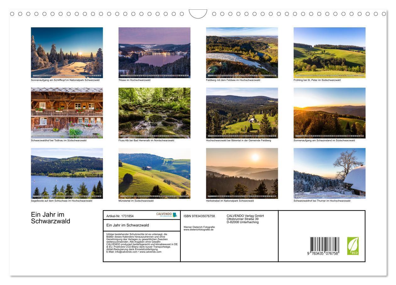 Bild: 9783435076758 | Ein Jahr im Schwarzwald (Wandkalender 2025 DIN A3 quer), CALVENDO...