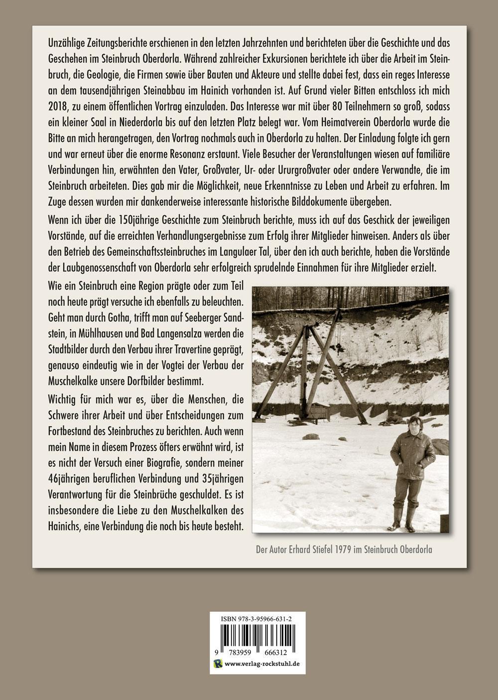 Rückseite: 9783959666312 | Die Geschichte des Muschelkalksteinbruchs Oberdorla | Erhard Stiefel