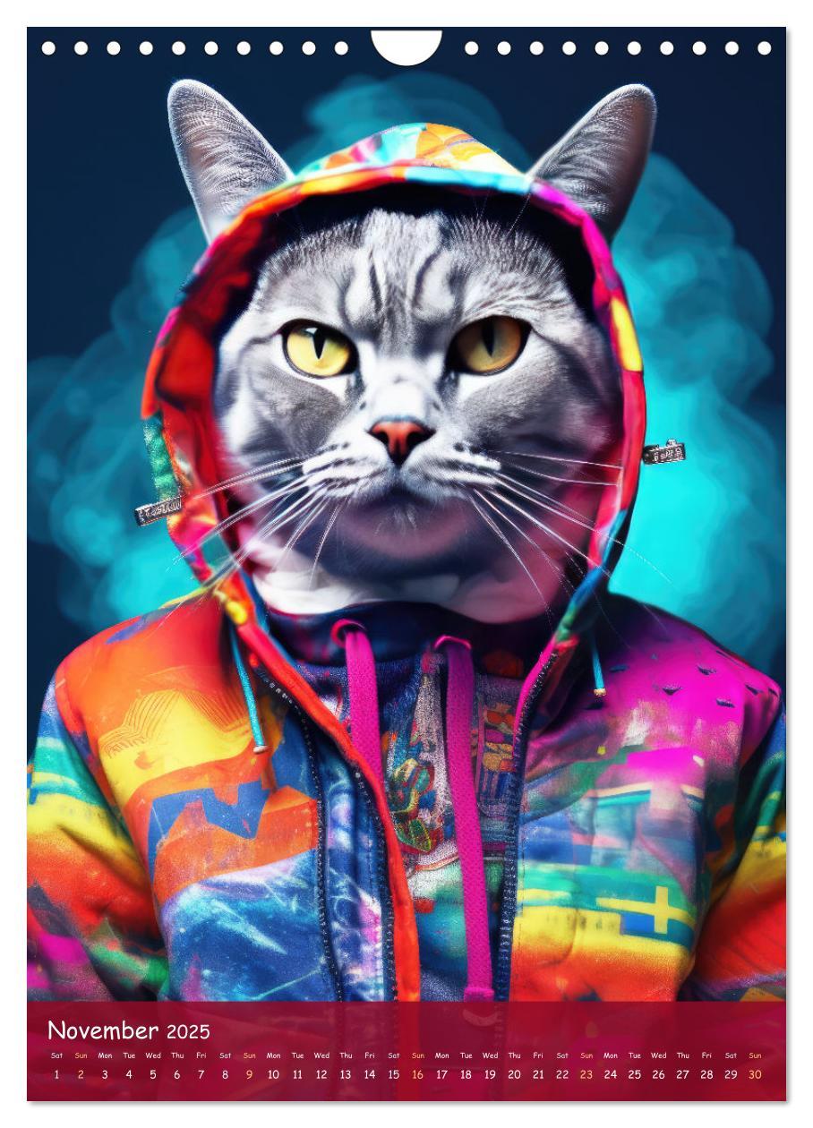 Bild: 9781325980161 | Crazy gangster cats (Wall Calendar 2025 DIN A4 portrait), CALVENDO...