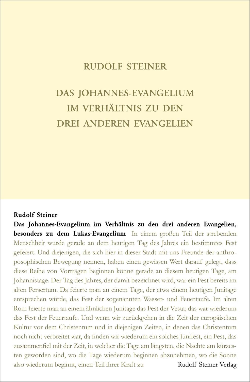 Cover: 9783727411212 | Das Johannes-Evangelium im Verhältnis zu den drei anderen...