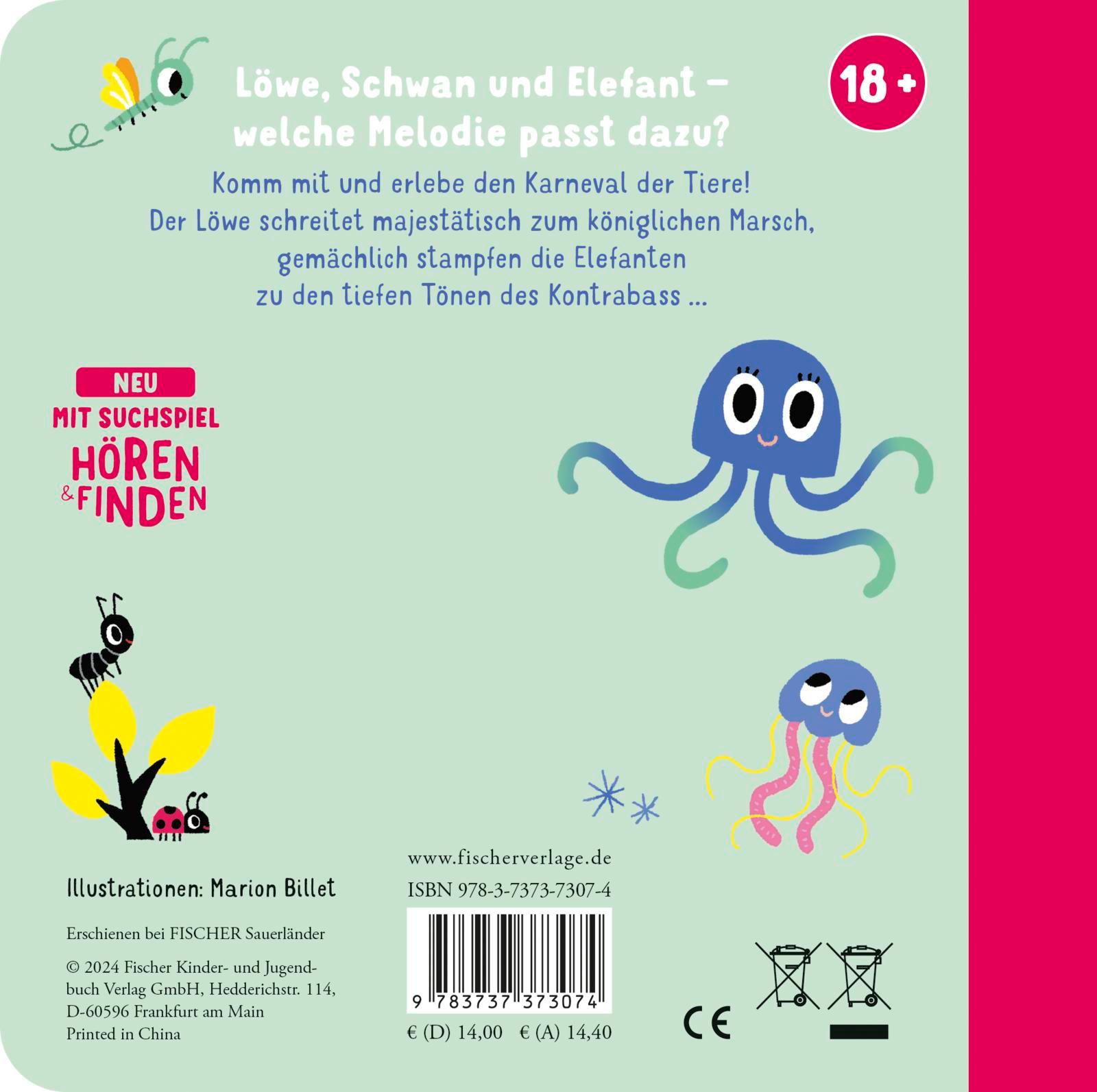 Rückseite: 9783737373074 | Hörst du "Der Karneval der Tiere"? | Marion Billet | Buch | 16 S.