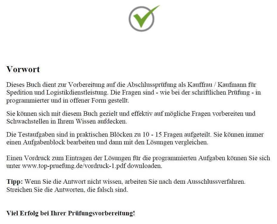 Bild: 9783943665253 | Top-Prüfung Kauffrau / Kaufmann für Spedition und...