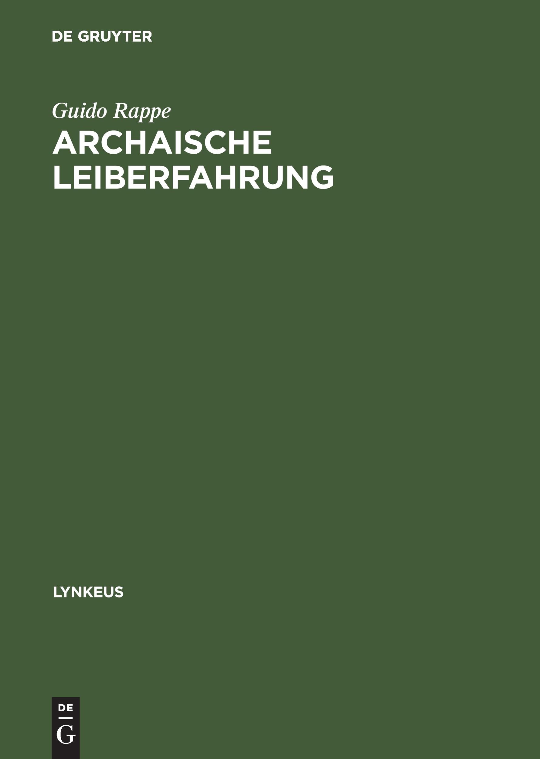 Cover: 9783050027142 | Archaische Leiberfahrung | Guido Rappe | Buch | 541 S. | Deutsch