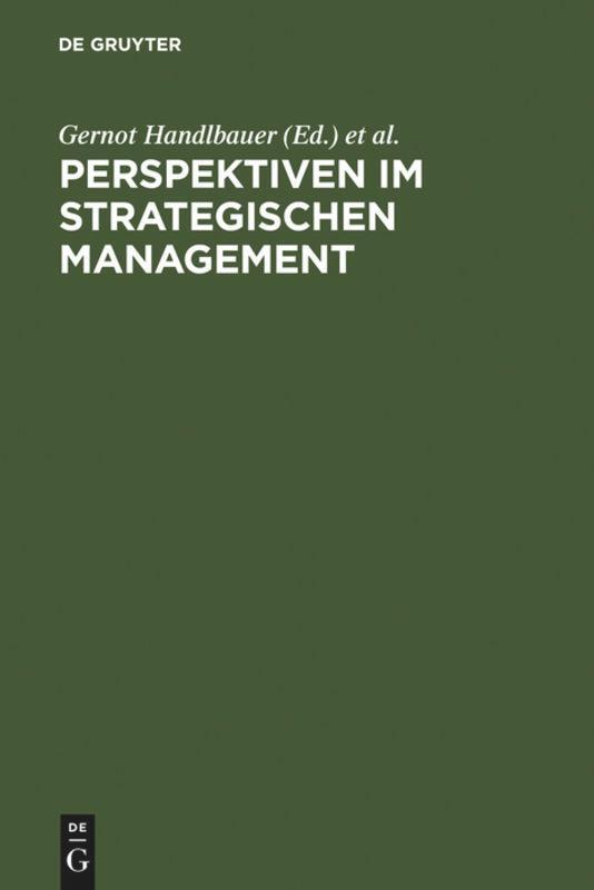 Cover: 9783110161458 | Perspektiven im Strategischen Management | Gernot Handlbauer (u. a.)