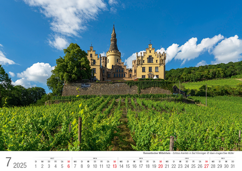 Bild: 9783965352087 | Romantischer Mittelrhein 2025 Bildkalender A4 quer, spiralgebunden