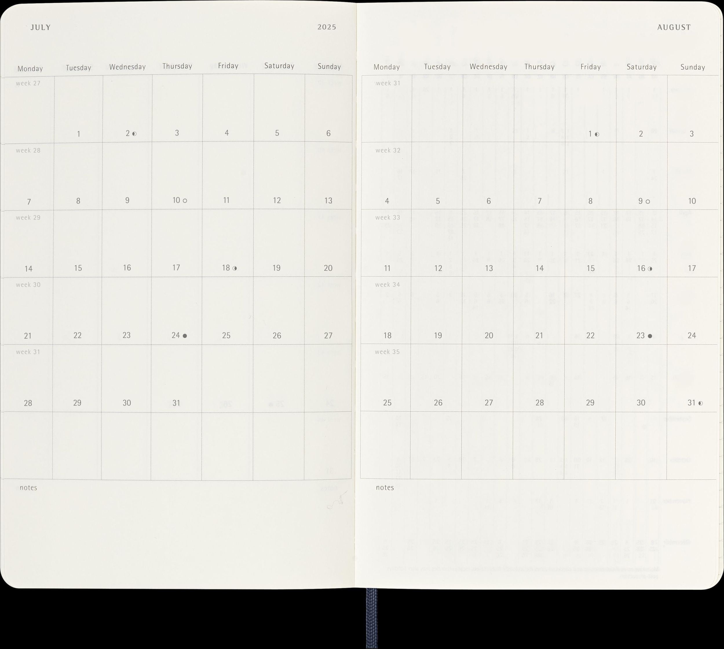 Bild: 8056999270582 | Moleskine 18 Monate Wochen Notizkalender 2024/2025, Large/A5, 1 Wo...