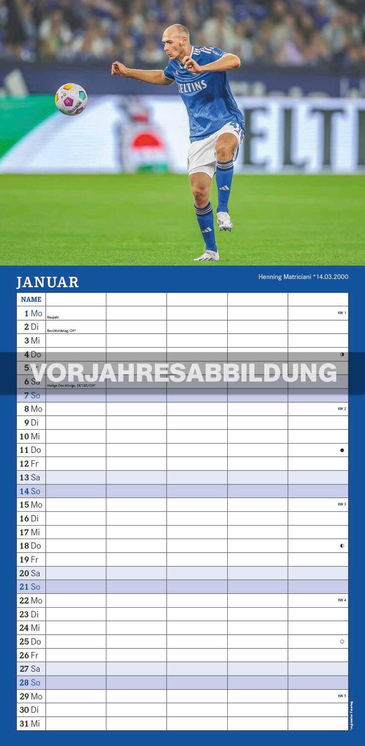 Bild: 4002725994455 | FC Schalke 04 2025 - Fanterminer - Fan-Kalender - Fußball-Kalender...