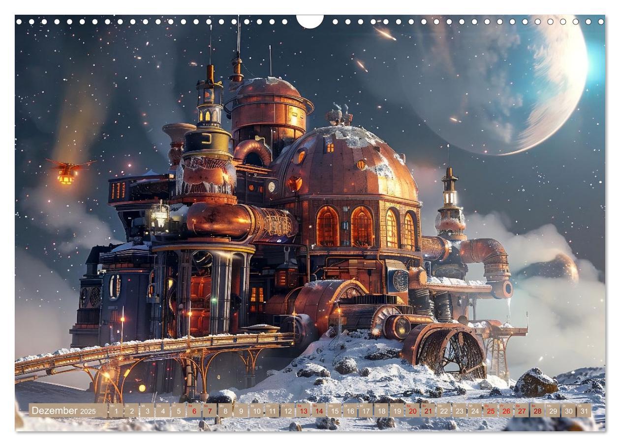 Bild: 9783435652204 | Steampunk im Weltall (Wandkalender 2025 DIN A3 quer), CALVENDO...