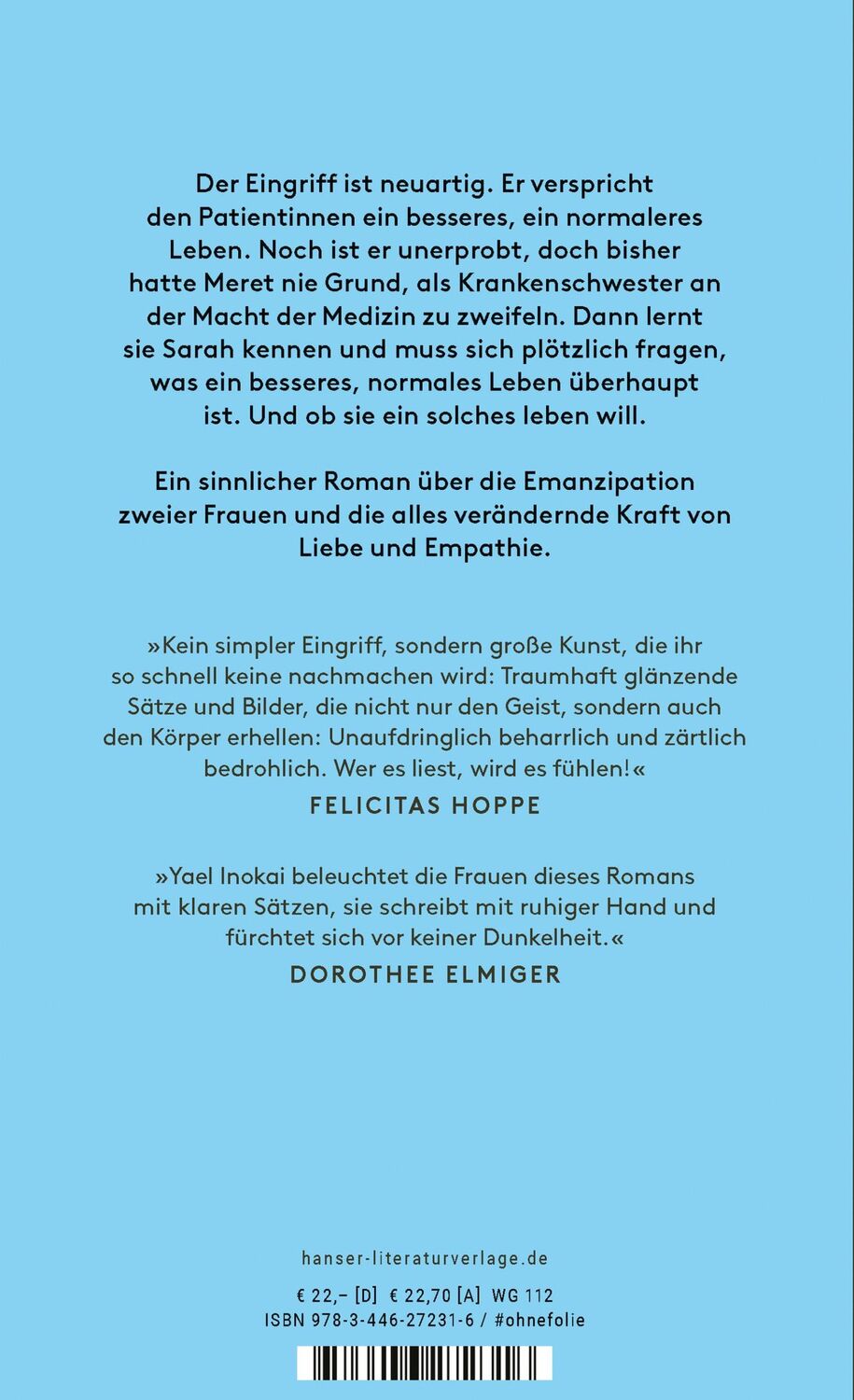 Bild: 9783446272316 | Ein simpler Eingriff | Roman | Yael Inokai | Buch | 192 S. | Deutsch