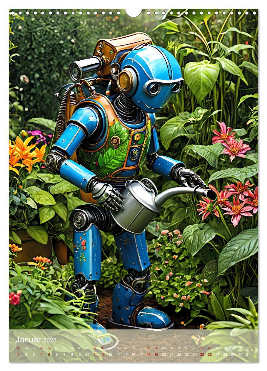 Bild: 9783457150597 | Roboter im Garten - Kleine Helfer (Wandkalender 2025 DIN A3 hoch),...