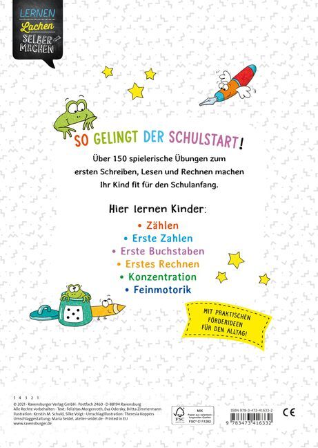 Bild: 9783473416332 | Mein kunterbuntes Vorschulbuch | Erstes Lesen - Rechnen - Schreiben