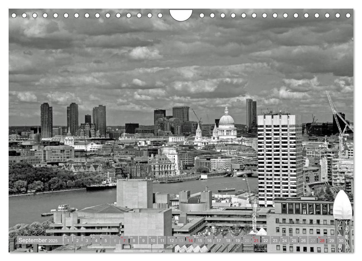 Bild: 9783435701360 | London in Schwarz-Weiß (Wandkalender 2025 DIN A4 quer), CALVENDO...