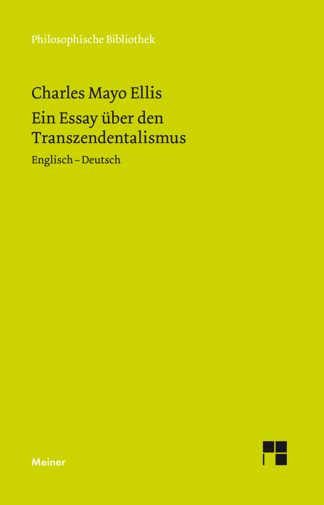 Cover: 9783787337934 | Ein Essay über den Transzendentalismus / An Essay on Transcendentalism