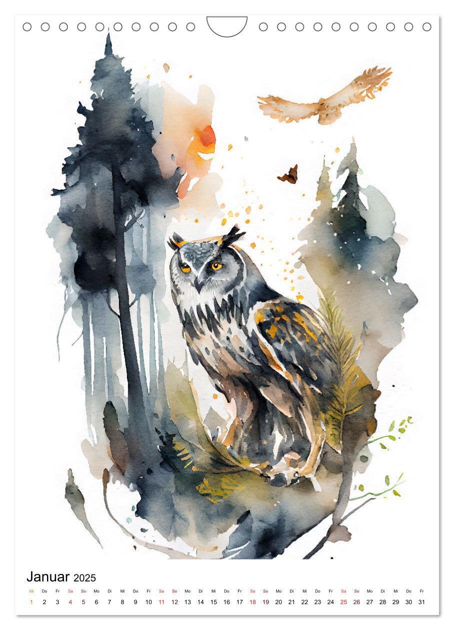 Bild: 9783435884469 | Waldtiere in Aquarell - Heimische Tierarten (Wandkalender 2025 DIN...