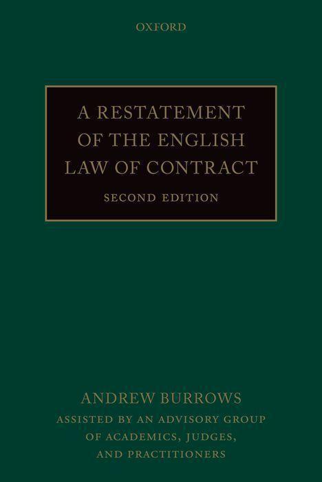 Cover: 9780198869849 | A Restatement of the English Law of Contract | Andrew Burrows | Buch