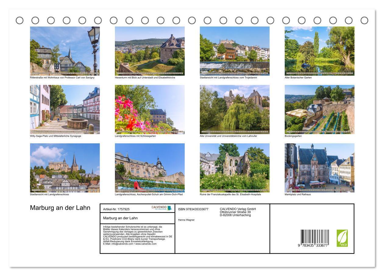 Bild: 9783435333677 | Marburg an der Lahn (Tischkalender 2025 DIN A5 quer), CALVENDO...