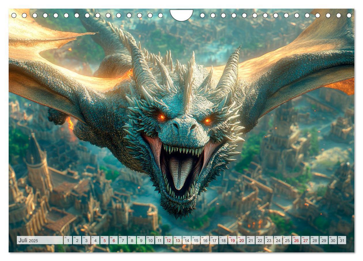 Bild: 9783457181447 | MÄCHTIGE DRACHEN Mystische Wesen (Wandkalender 2025 DIN A4 quer),...