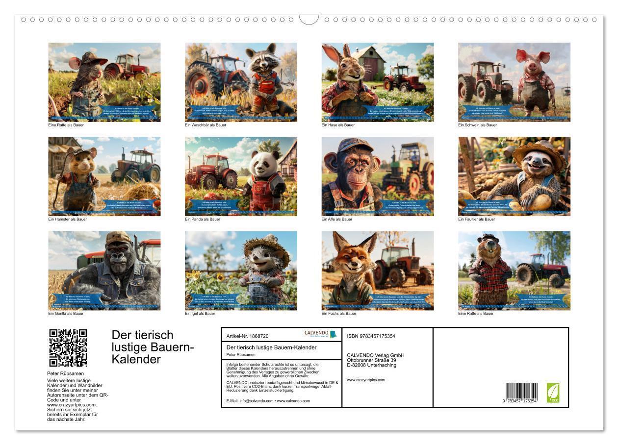 Bild: 9783457175354 | Der tierisch lustige Bauern-Kalender (Wandkalender 2025 DIN A2...