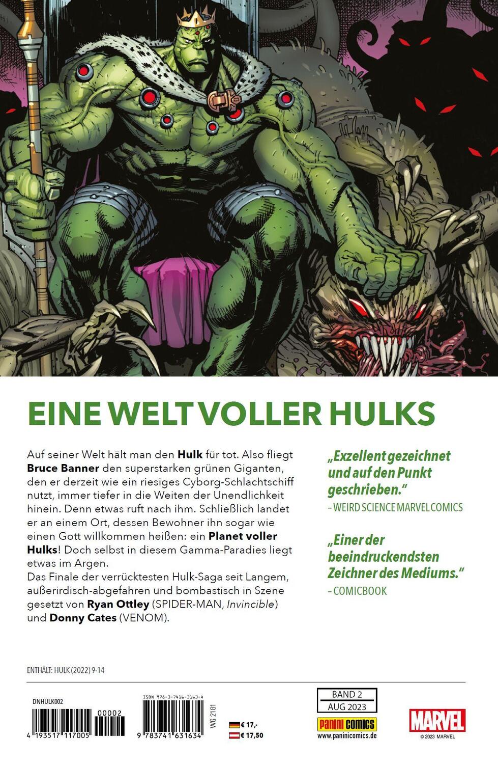 Rückseite: 9783741631634 | Hulk - Neustart | Bd. 2: Planet der Hulks | Donny Cates (u. a.) | Buch