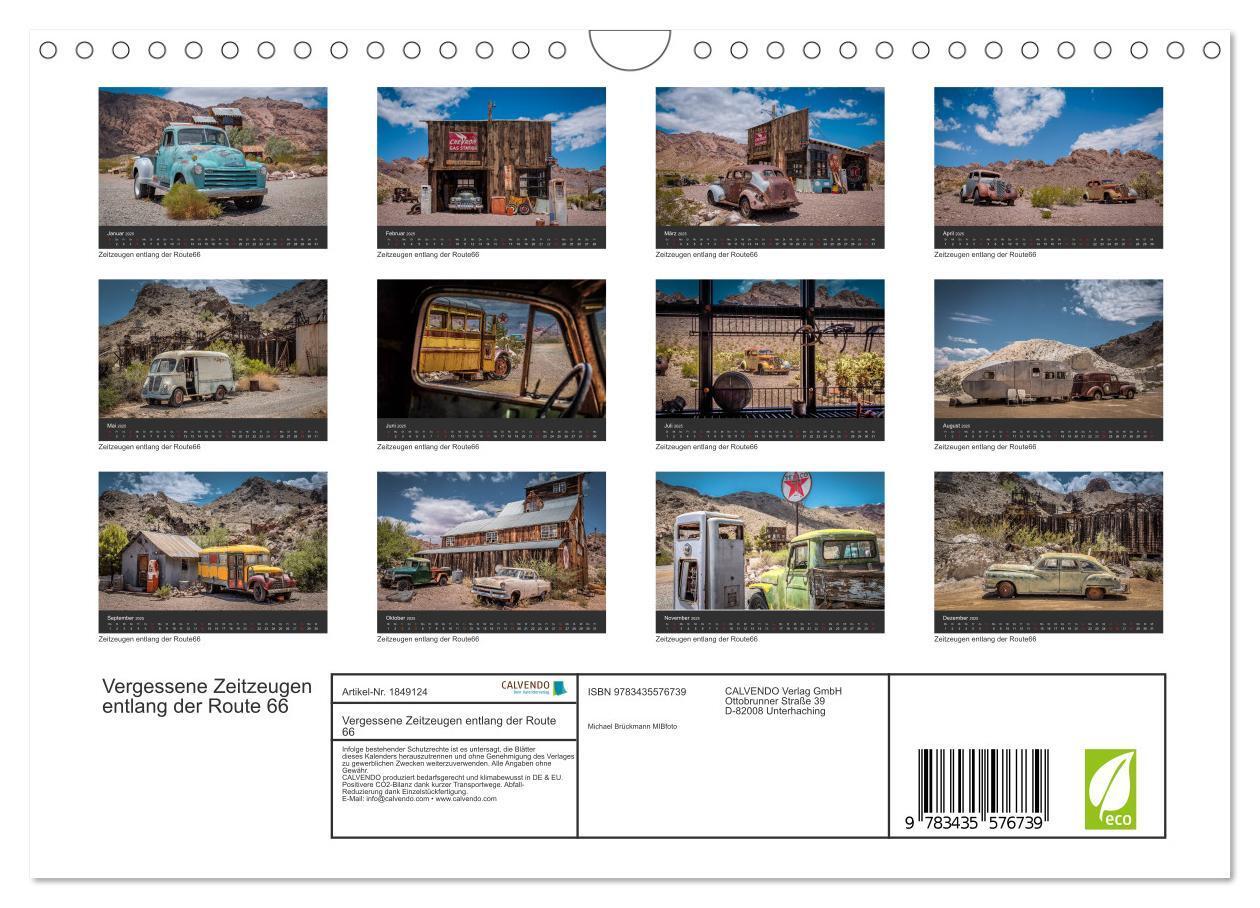 Bild: 9783435576739 | Vergessene Zeitzeugen entlang der Route 66 (Wandkalender 2025 DIN...