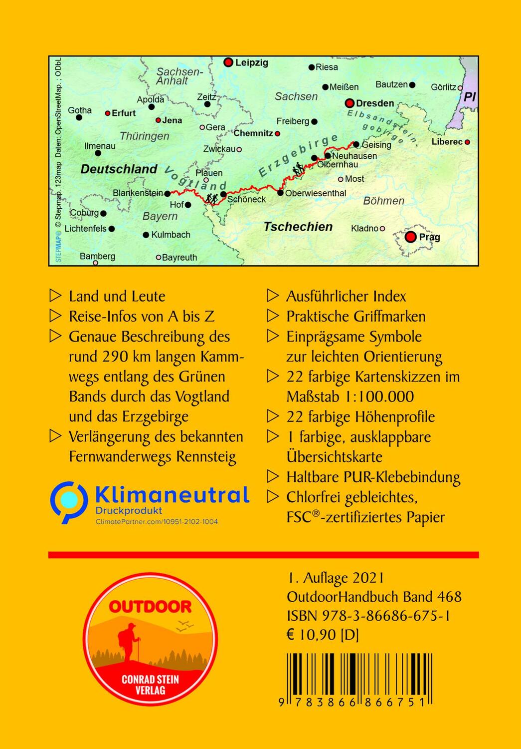 Rückseite: 9783866866751 | Kammweg Erzgebirge-Vogtland | von Blankenstein nach Geising | Buch