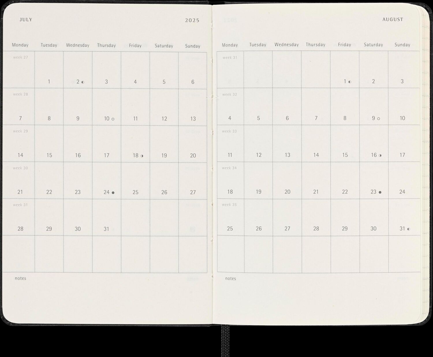 Bild: 8056999270483 | Moleskine Classic 12 Month 2025 Weekly Vertical Planner, Hard...