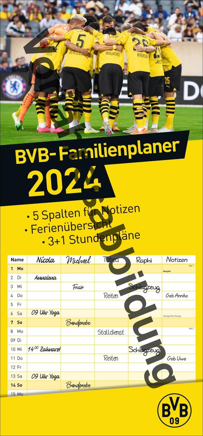 Cover: 9783756405459 | BVB Familienplaner 2025 | Heye | Kalender | Bundesliga Kalender Heye