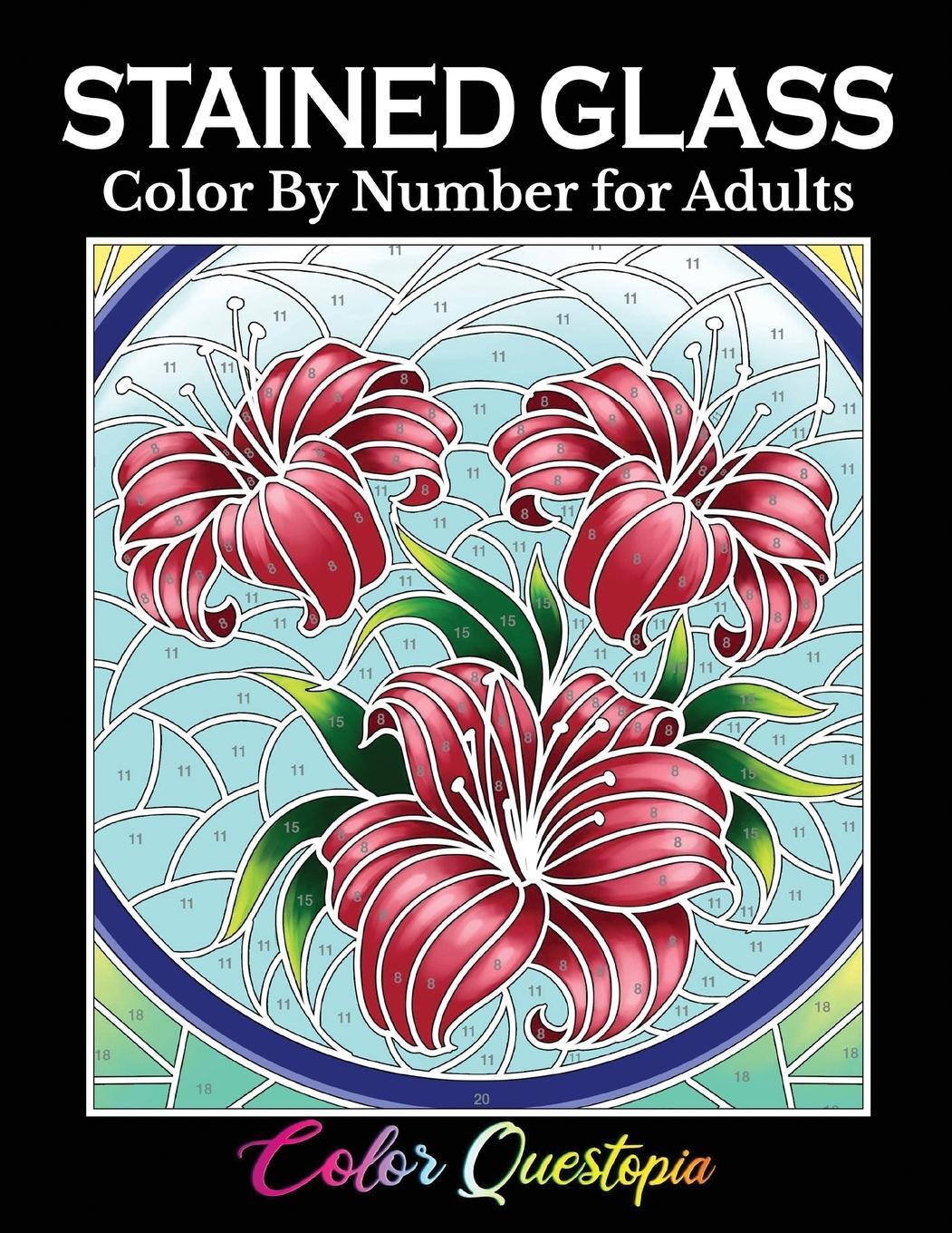 Cover: 9781954883369 | Stained Glass Color by Number For Adults | Color Questopia | Buch