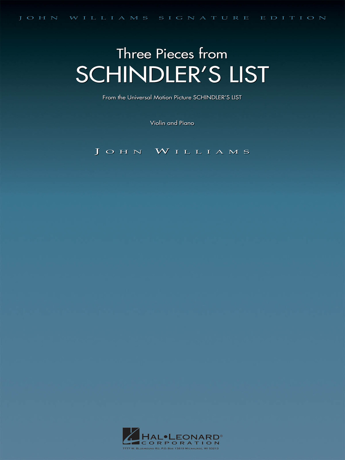 Cover: 73999499544 | 3 Pieces From Schindler's List | for violin and Piano | John Williams