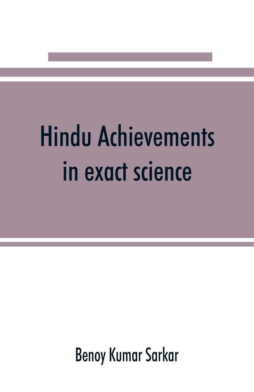 Cover: 9789353891282 | Hindu achievements in exact science; a study in the history of...