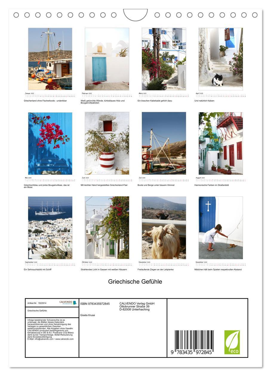 Bild: 9783435972845 | Griechische Gefühle (Wandkalender 2025 DIN A4 hoch), CALVENDO...