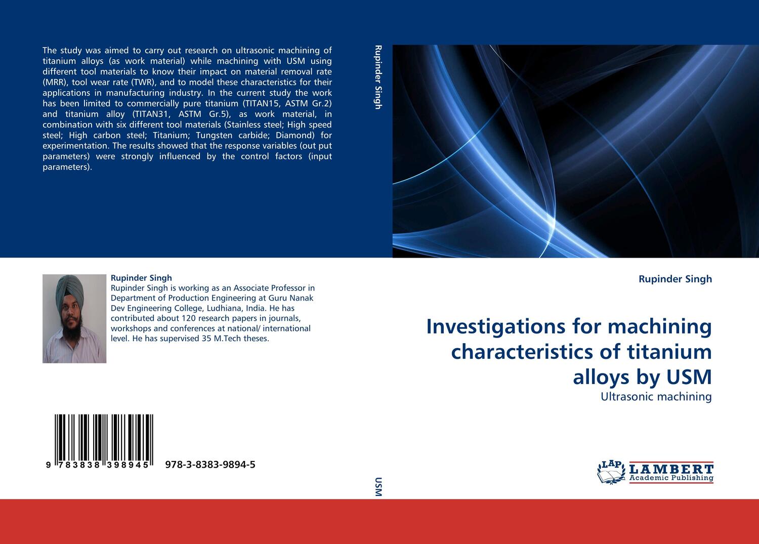 Cover: 9783838398945 | Investigations for machining characteristics of titanium alloys by USM