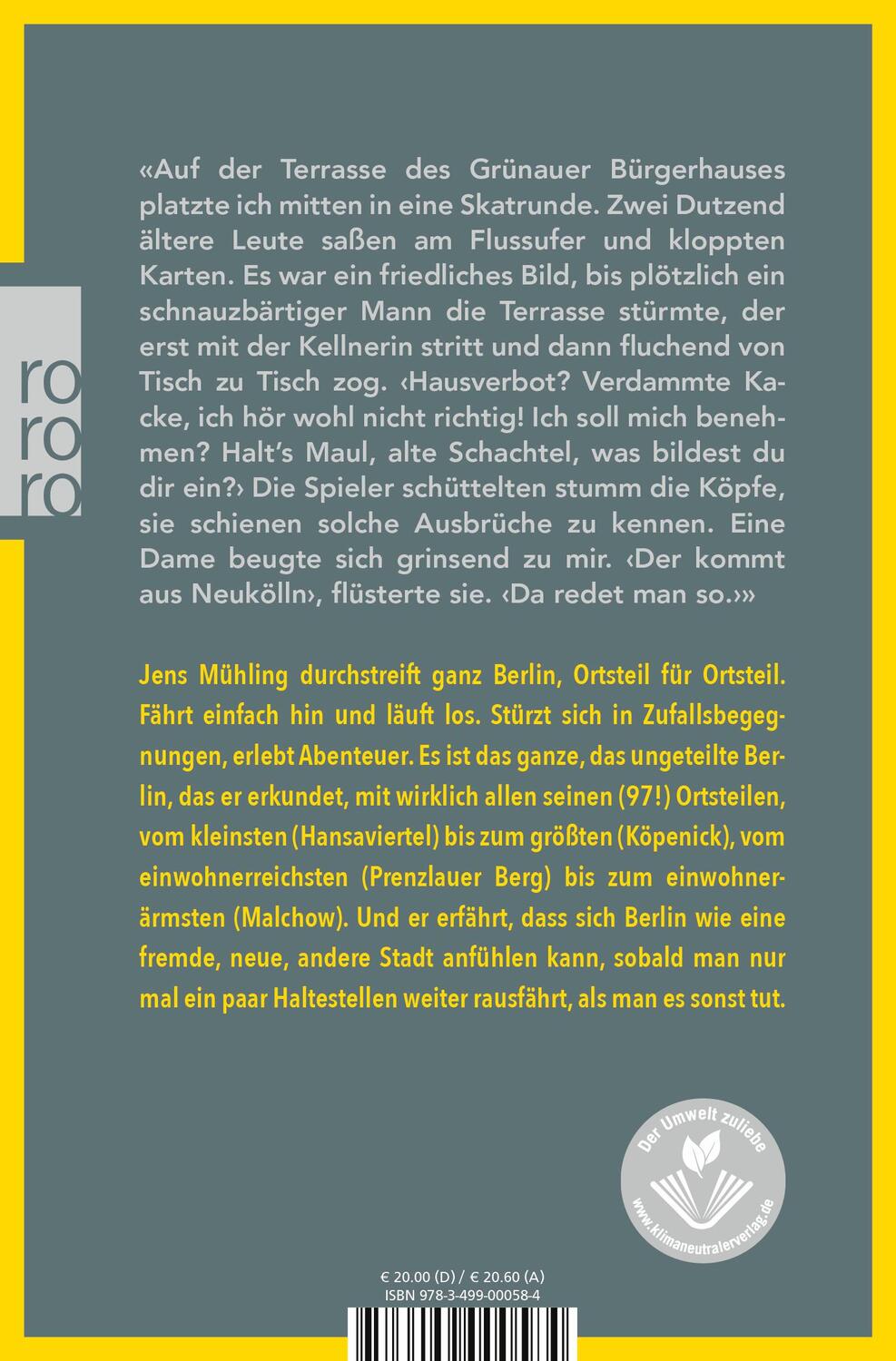 Rückseite: 9783499000584 | Berlin | Spaziergänge durch alle 96 Ortsteile | Jens Mühling | Buch