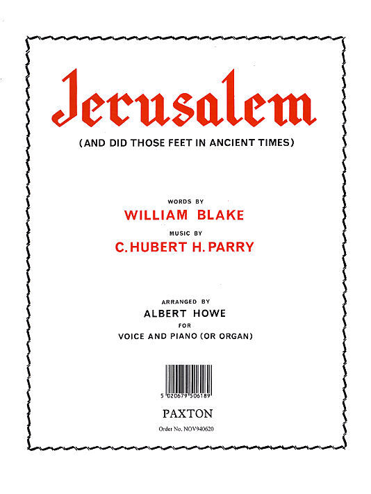 Cover: 5020679506189 | Jerusalem (Voice/Organ) | Hubert Parry | Buch | 2004 | Novello and Co