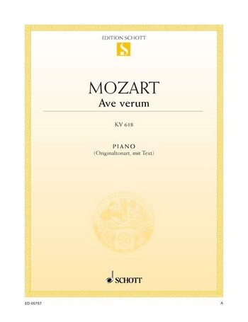 Cover: 9790001088886 | Ave Verum Kv618 | Wolfgang Amadeus Mozart | Buch | Schott Music