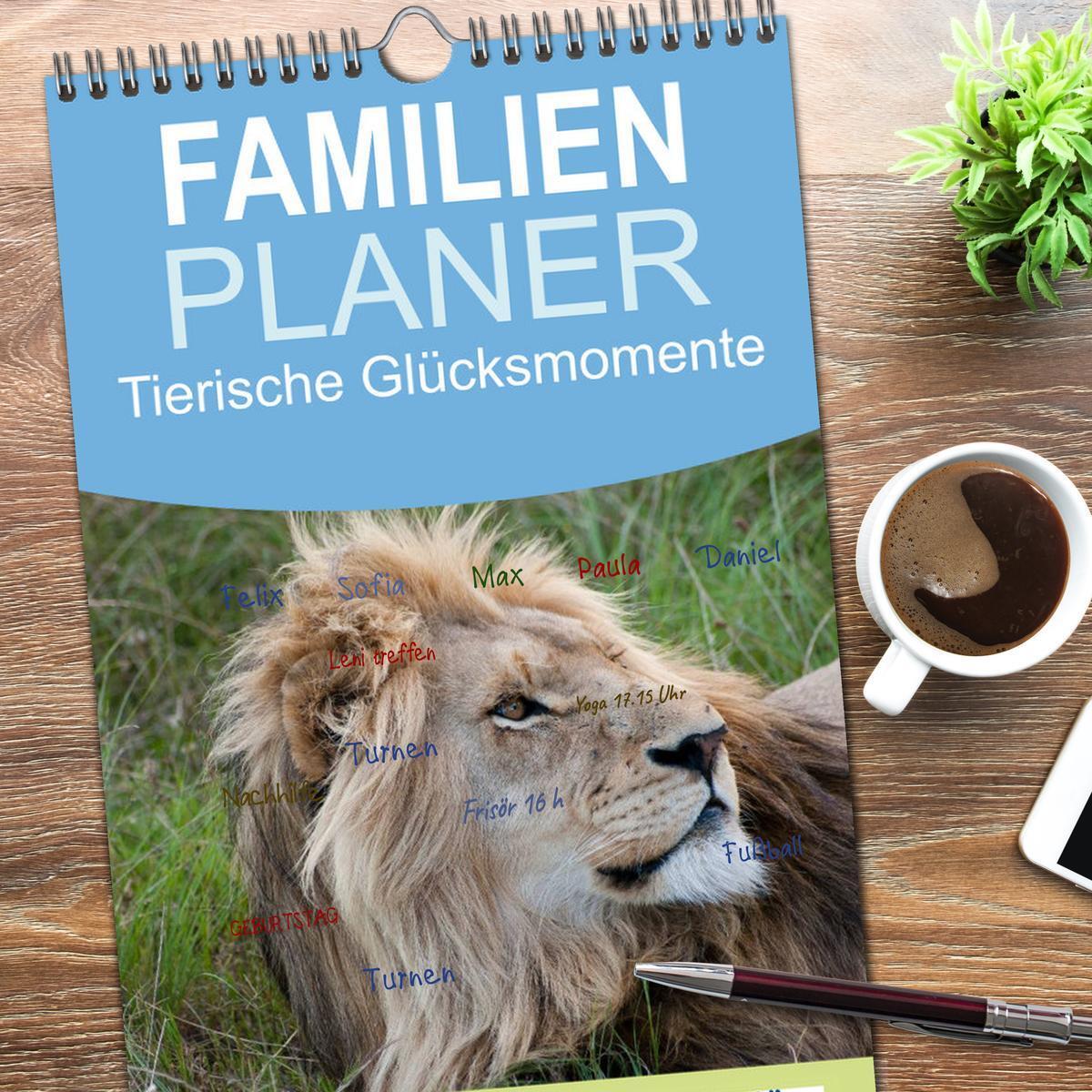 Bild: 9783457110973 | Familienplaner 2025 - Tierische Glücksmomente mit 5 Spalten...